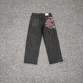 Casual Long Pants Plum Blossom Embroidery