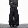 Mens Black Straight Leg Denim Pants